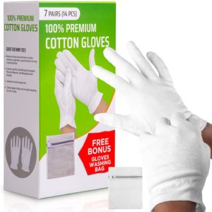White Cotton Gloves for Moisturizing Hands