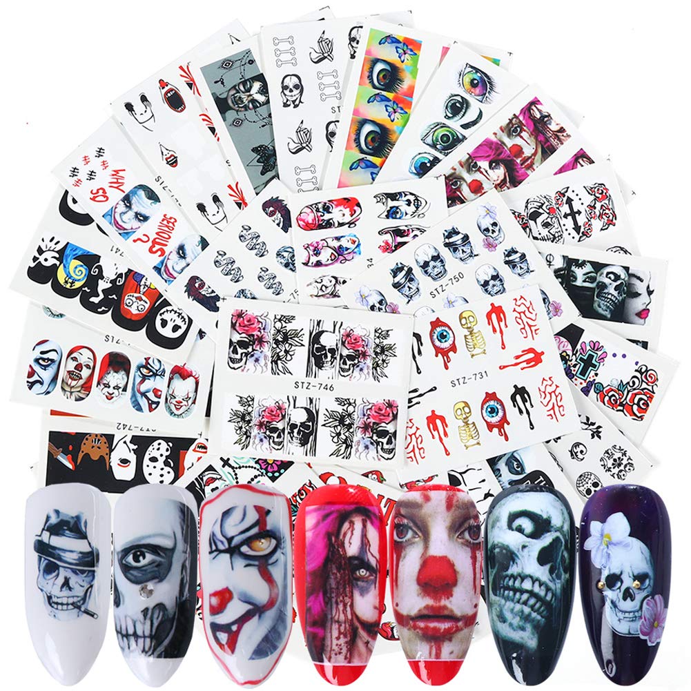 Halloween Nail Stickers Day of The Dead Water Transfer Nail